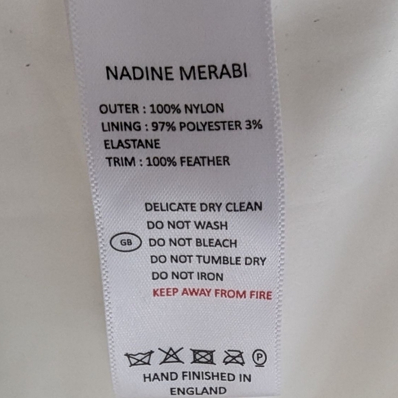 NWT Nadine Merabi Sara Beaded Fringe Feathered Skirt Size S/4 - Picture 5 of 11